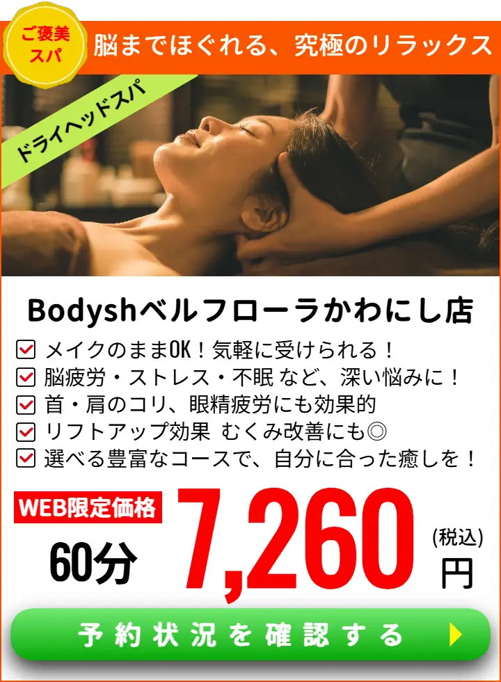 川西能勢口ドライヘッドスパサロンBodyshベルフローラかわにし店