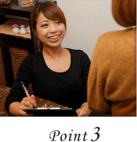 スタッフは女性のみ、いつのまにか良き相談相手にのイメージ